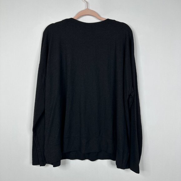 2/$30 Lucky Brand Cozy Crewneck Sweatshirt Black XXL #BAG2 - Picture 4 of 8